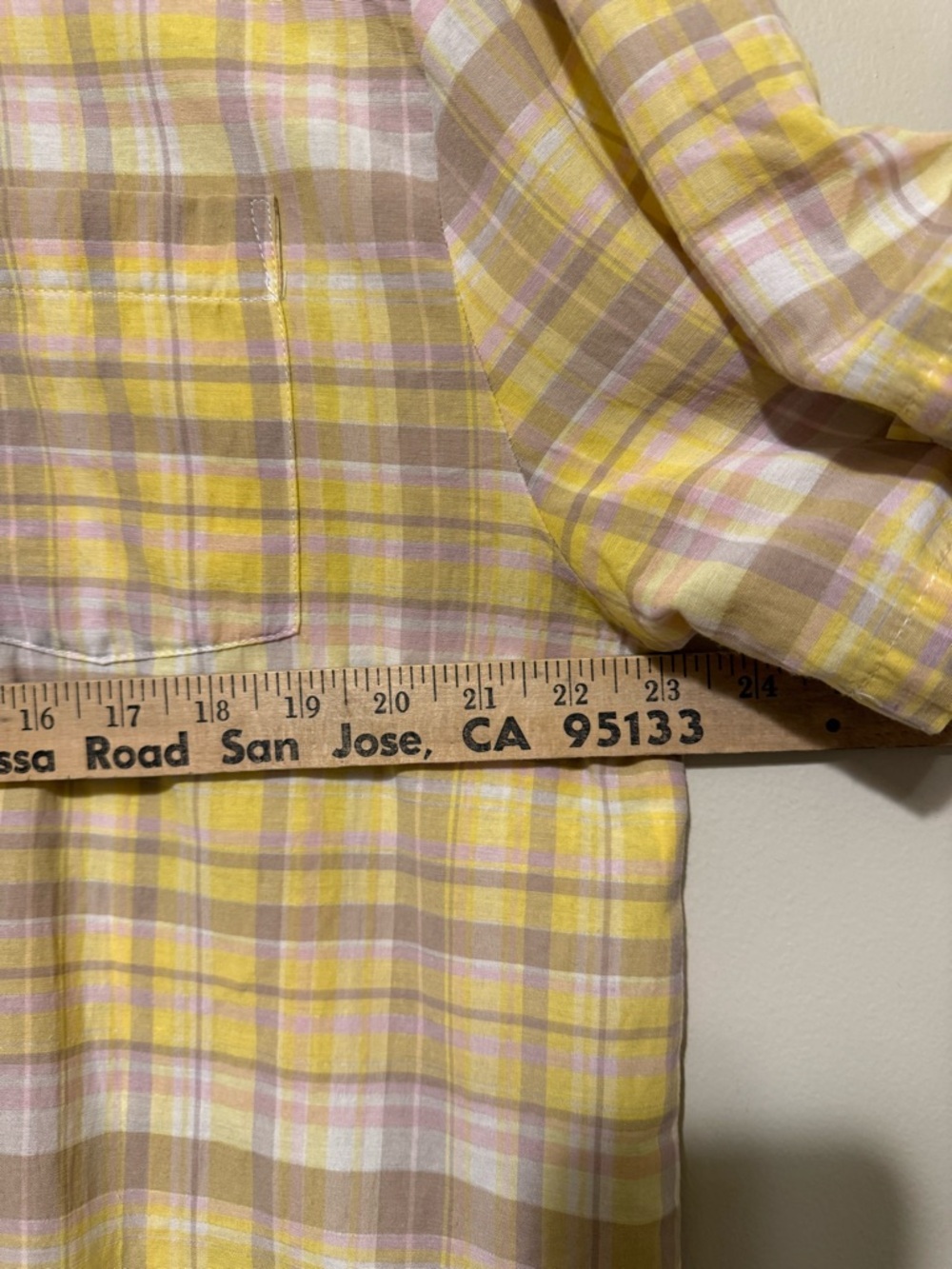 Onia Yellow Plaid Short-Sleeve Shirt Mens XL - Picture 4 of 8